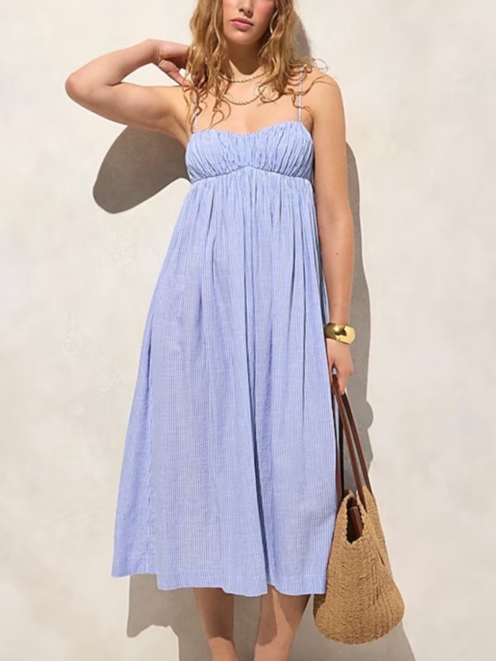 J.Crew Airy gauze empire waist midi dress